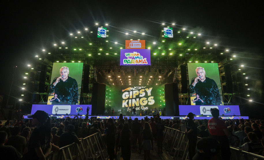 O grupo Gipsy Kings durante a apresentacao do seu show dentro da programacao do Verao Maior Parana, em Matinhos - 16/02/2026