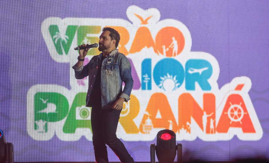 A dupla Zezé Di Camargo e Luciano durante a apresentação do seu show dentro da programação do Verão Maior Paraná, em Matinhos - 07/02/2026