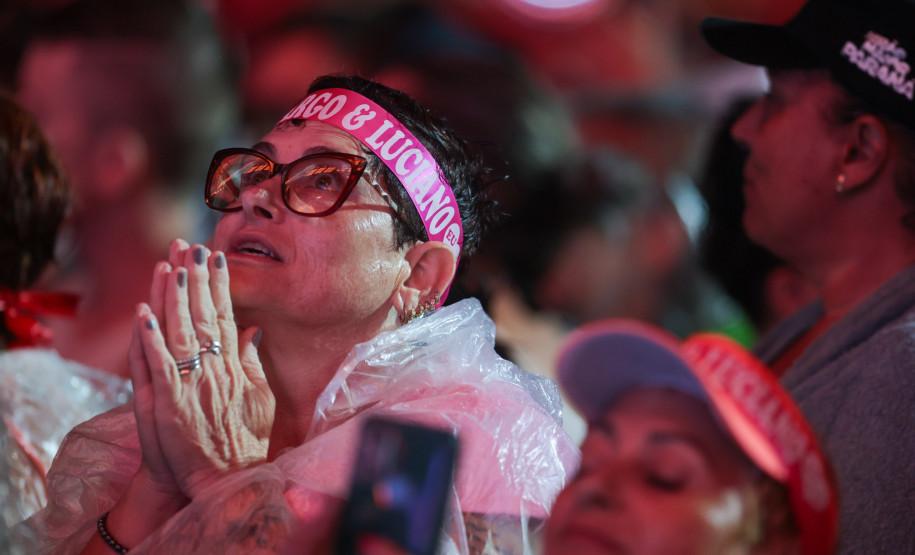 A dupla Zezé Di Camargo e Luciano durante a apresentação do seu show dentro da programação do Verão Maior Paraná, em Matinhos - 07/02/2026