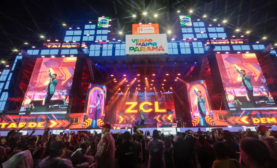 A dupla Zezé Di Camargo e Luciano durante a apresentação do seu show dentro da programação do Verão Maior Paraná, em Matinhos - 07/02/2026