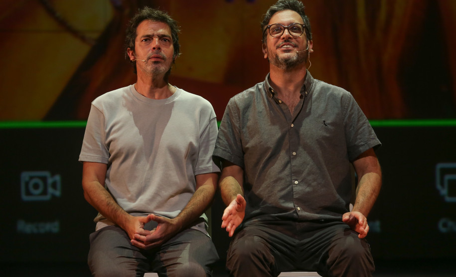 Ensaio da peça gostava mais dos pais com Bruno Mazzeo e Lucio Mauro Filho