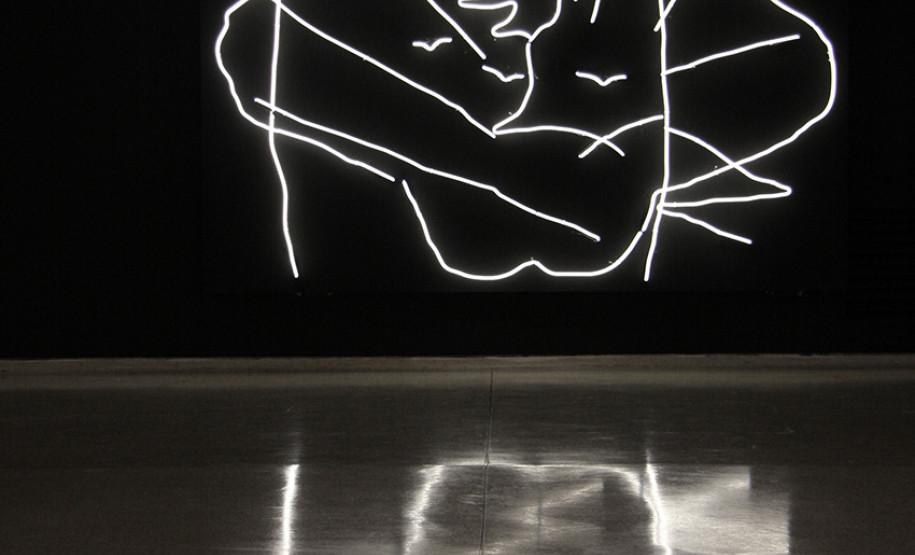 Obra risco da exposição Não está claro até que a noite caia de Juliana Stein.